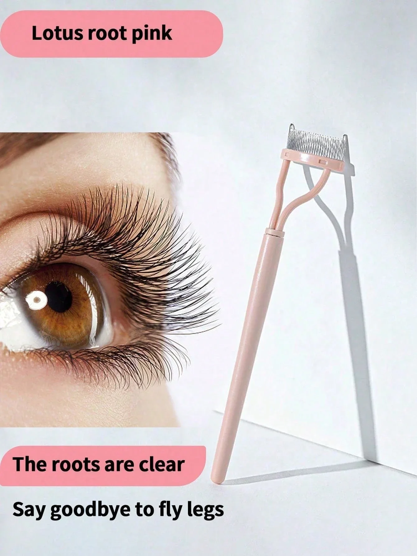 1/2Pcs Eyelash Styling Eyelash Comb Separator Ergonomic Curved Comb Belt Dust Cover Eyelash Separator Has Clear Roots