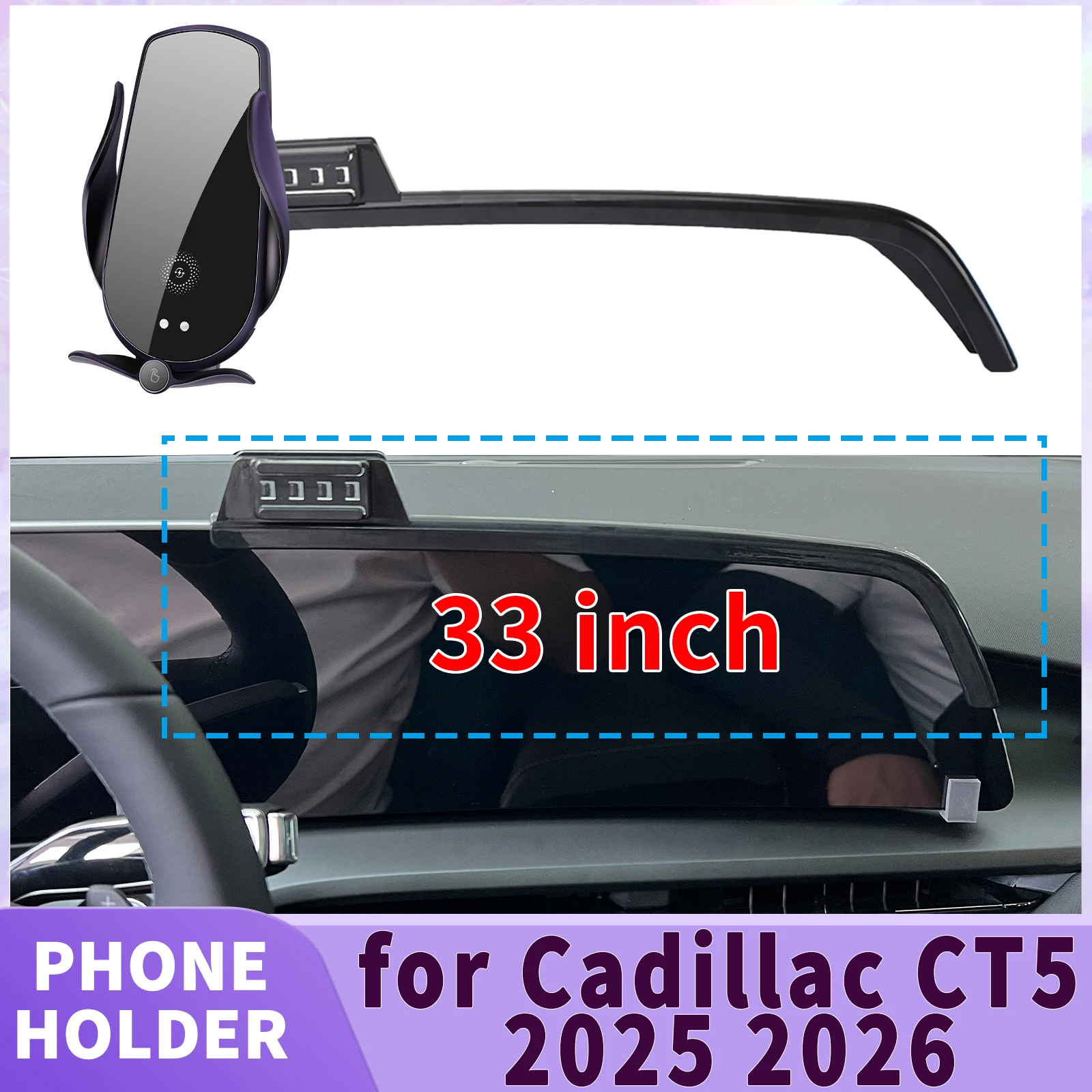 

fit for Cadillac CT5 2025 2026 ​​Screen Base Phone Holder Mount ​​ Secure Clip Car​​ accessoires