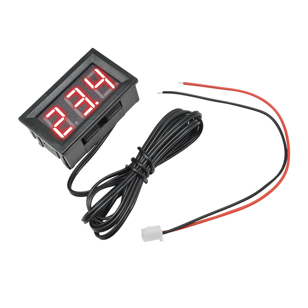 DC 4-30V Miniature LED Digital Thermometer for Automotive Temperature Monitor with Temperature Probe, Measuring Range -50-120°C