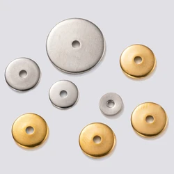 50pcs 4/6/8/10mm Stainless Steel Spacers Beads Flat Round Metal Loose Charm for Necklace Bracelet Earring Making DIY Jewelry