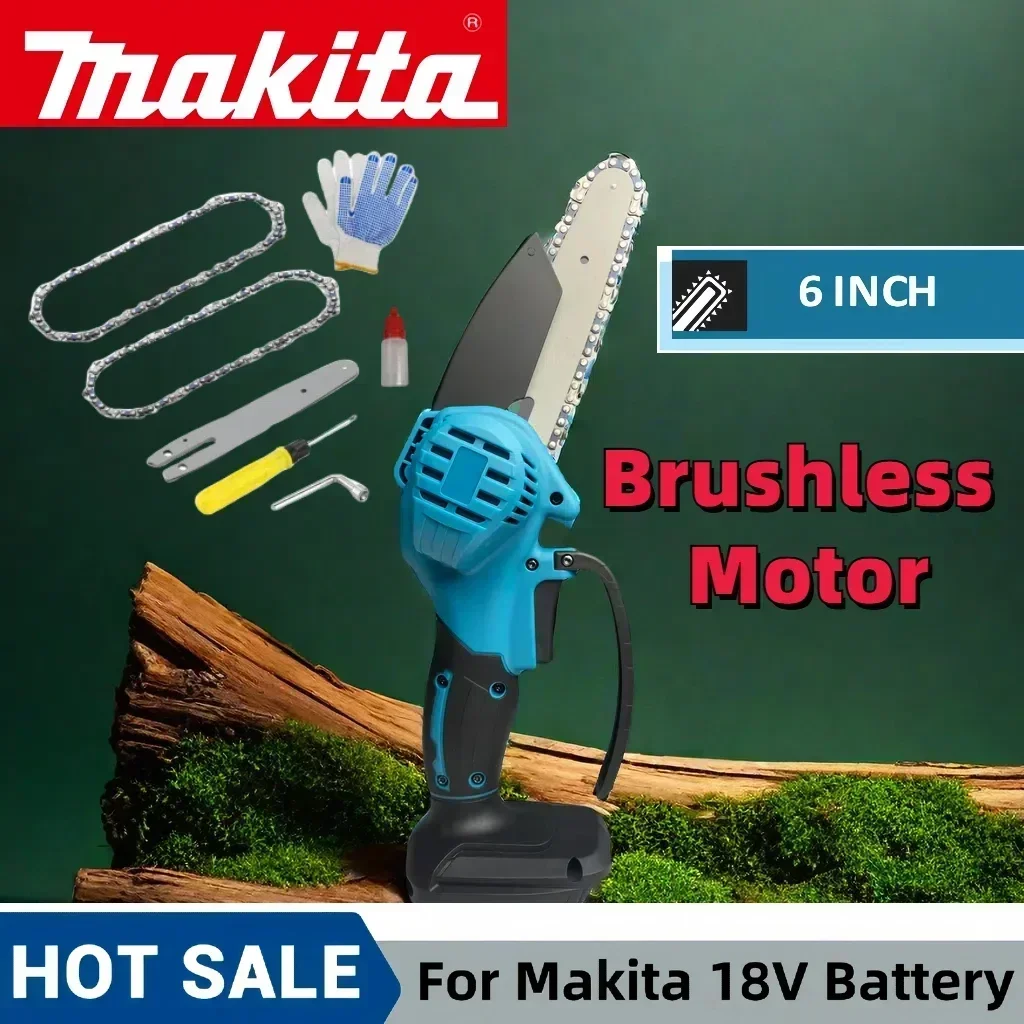 

Makita аккумуляторная литиевая батарея высокой мощности Бытовая маленькая ручная многофункциональная бесщеточная электрическая 6-дюймовая цепная пила