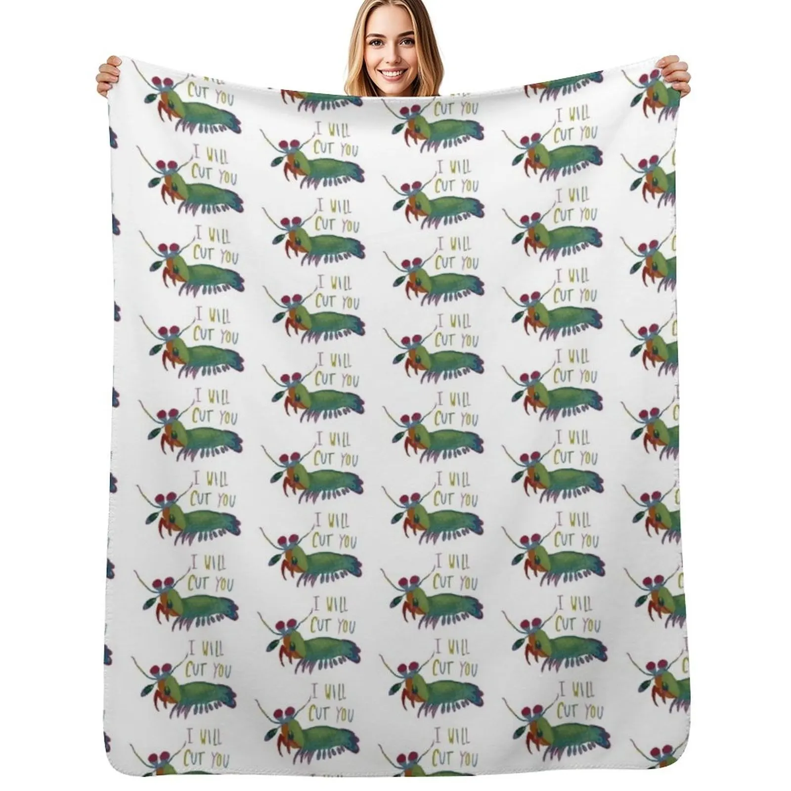 

Mantis Shrimp Threat Throw Blanket Cozy Throw Blanket for Bed Sofa Chair