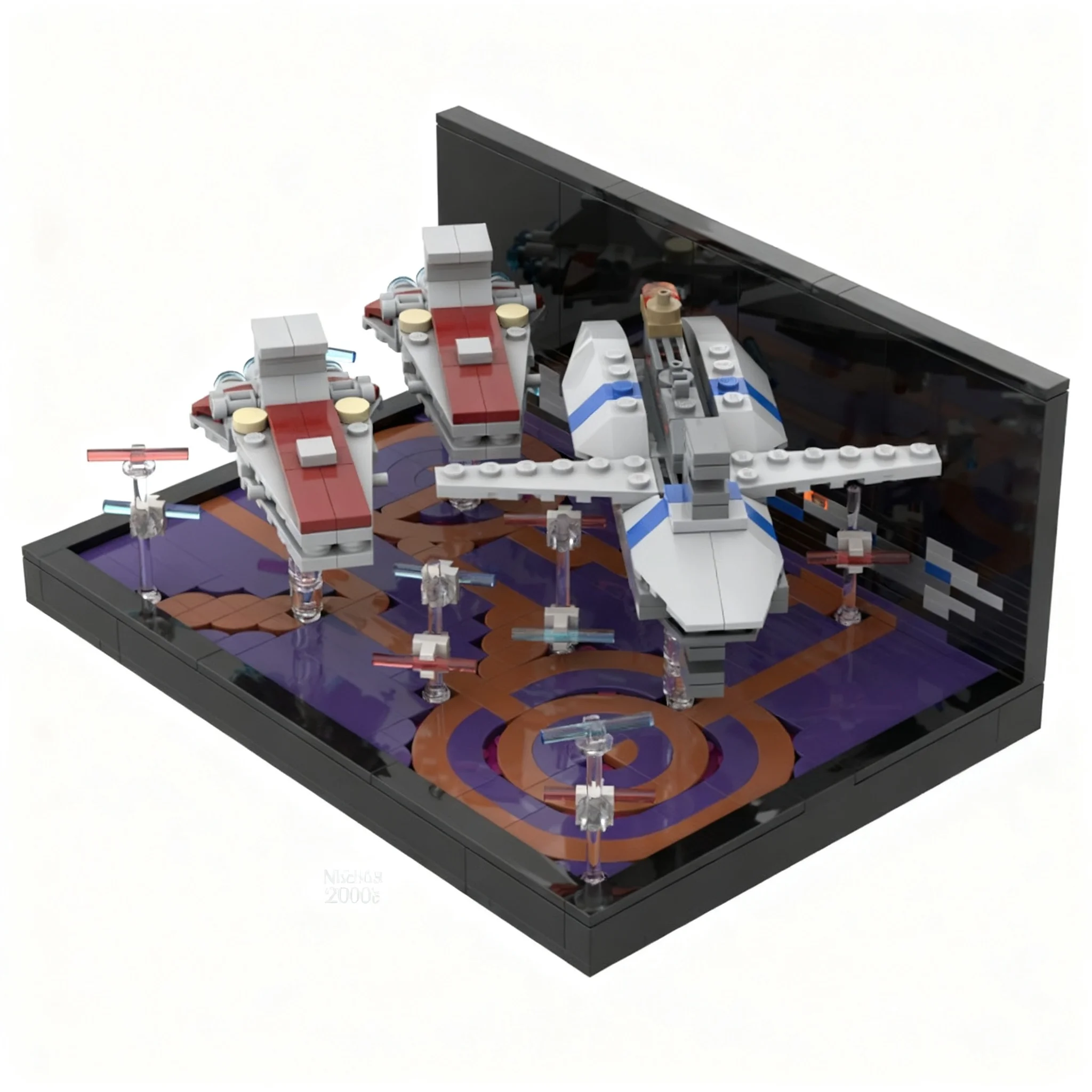 482pcs MOC battle over Coruscant Star Battle Model Building Blocks Christmas Gift Toy Brick Display Birthday Assemble Creative