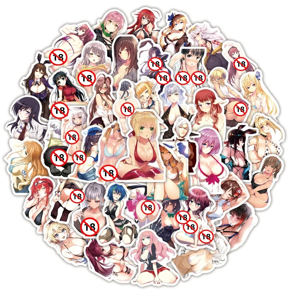 10/30/50pcs Sexyย Waifu Hentaiย Girls Stickers Waterproof Cartoon Sticker Skateboard Motorcycle Phone Decoration Graffiti Decals