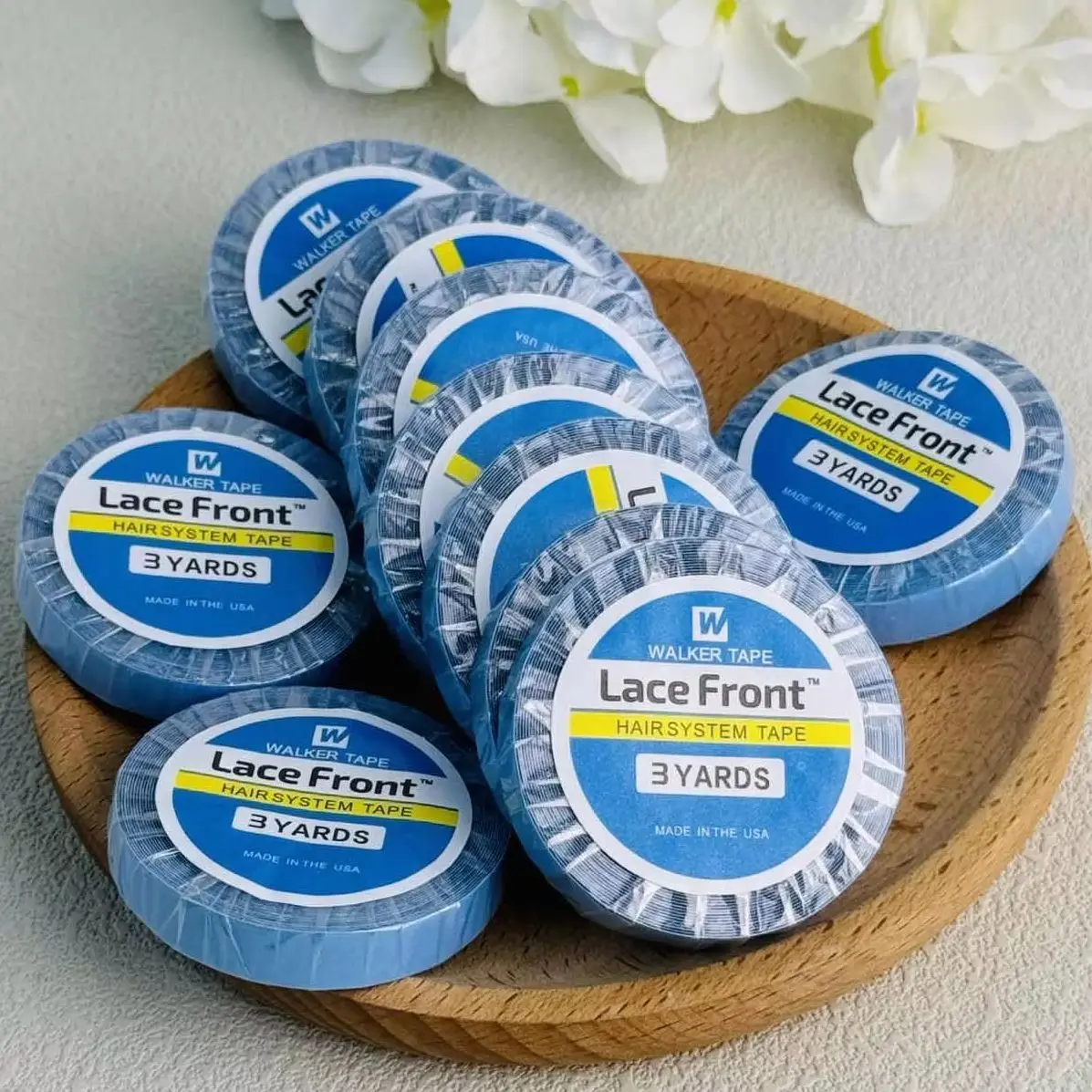 1/2/3 Roll 0.8 CM*3 Yards Super Hair Blue Tape Double-Sided Adhesive Tape for Hair Extension/Lace Wig/Toupee