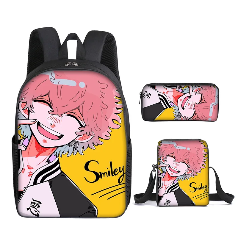 3psc/set Japan Anime Tokyo Revenger Backpack Crossbody Bag Pen Case Primary Middle School Students Boys Girls Schoolbag