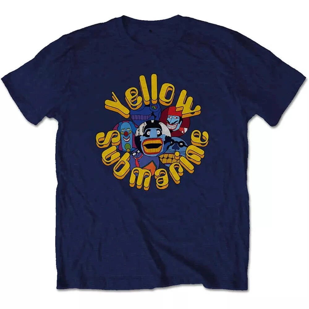 The Beatles Band Yellow Submarin T-Shirt Cotton Graphic Tee Men Women Summer Streetwear