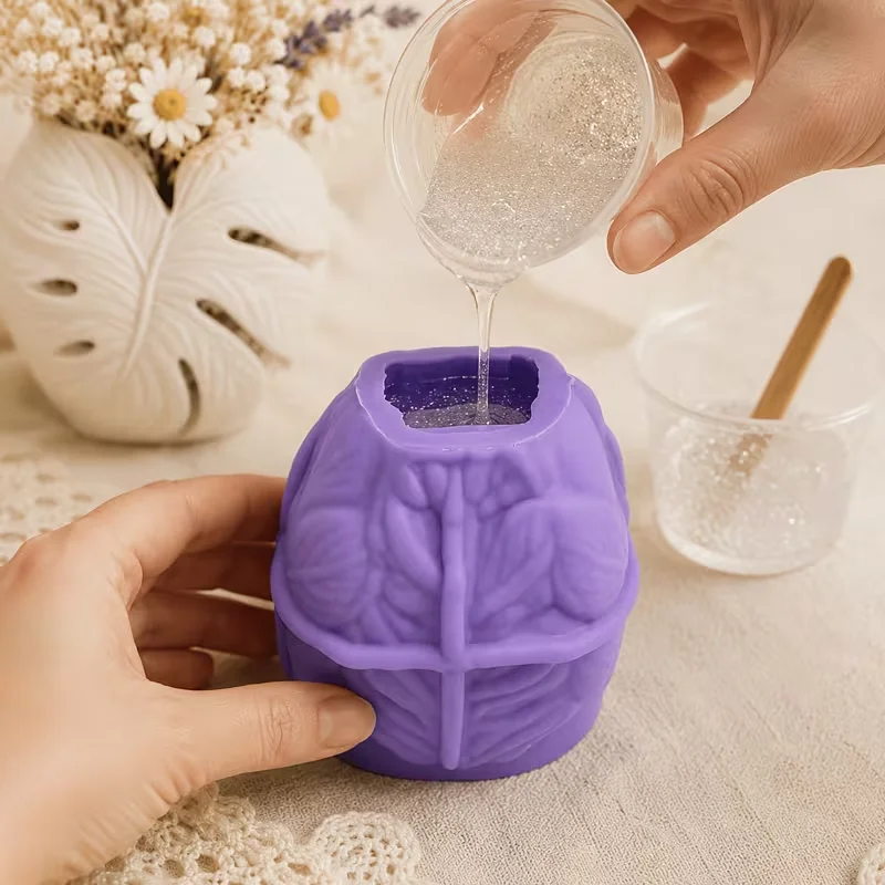 Aesthetic Tropical Leaf Planter Silicone Mold – Creative 3D Succulent Pot Mold for Resin Art & Decorative Cement Crafts