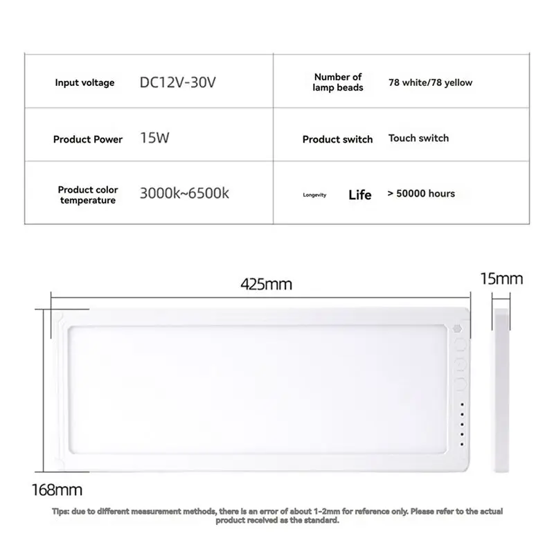 AEF2-RV Interior Light 156 LED 3 Color Dimmable Interior Lighting 12V-30V Ceiling Dome Light For Campers RV Truck view 6