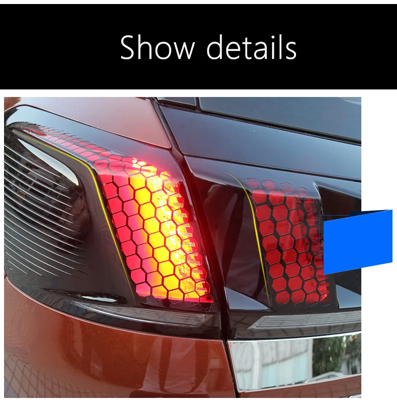 Rear Tail Light Lamp Cover Trim Honeycomb 3D Sticker For Peugeot 3008 GT 2016 2017 2018 20192020 2021 2022 2023 Car Accessories