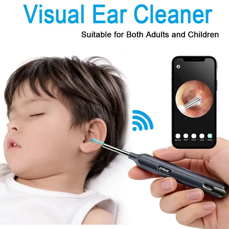 Visual Ear Wax Cleaning Set with Camera Safe Earwax Removal Endoscope with Camera Luminous Otoscope Ear Cleaning Tools Ear Care