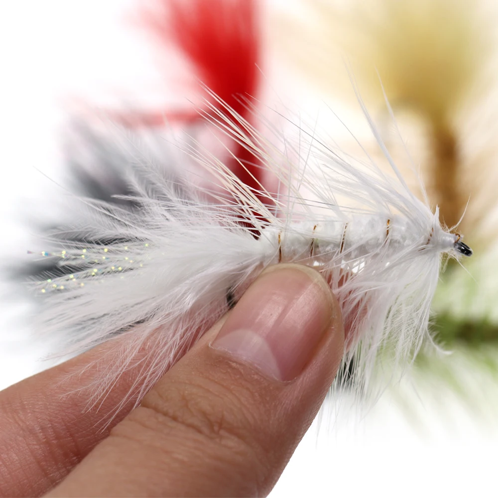 5 Stück Messing-Beadhead Woolly Bugger Streamer Salzwasser-Fliegen zum Angeln auf Steelhead, Hecht, Barsch, Regenbogenforelle, Angelköder – Detail 3