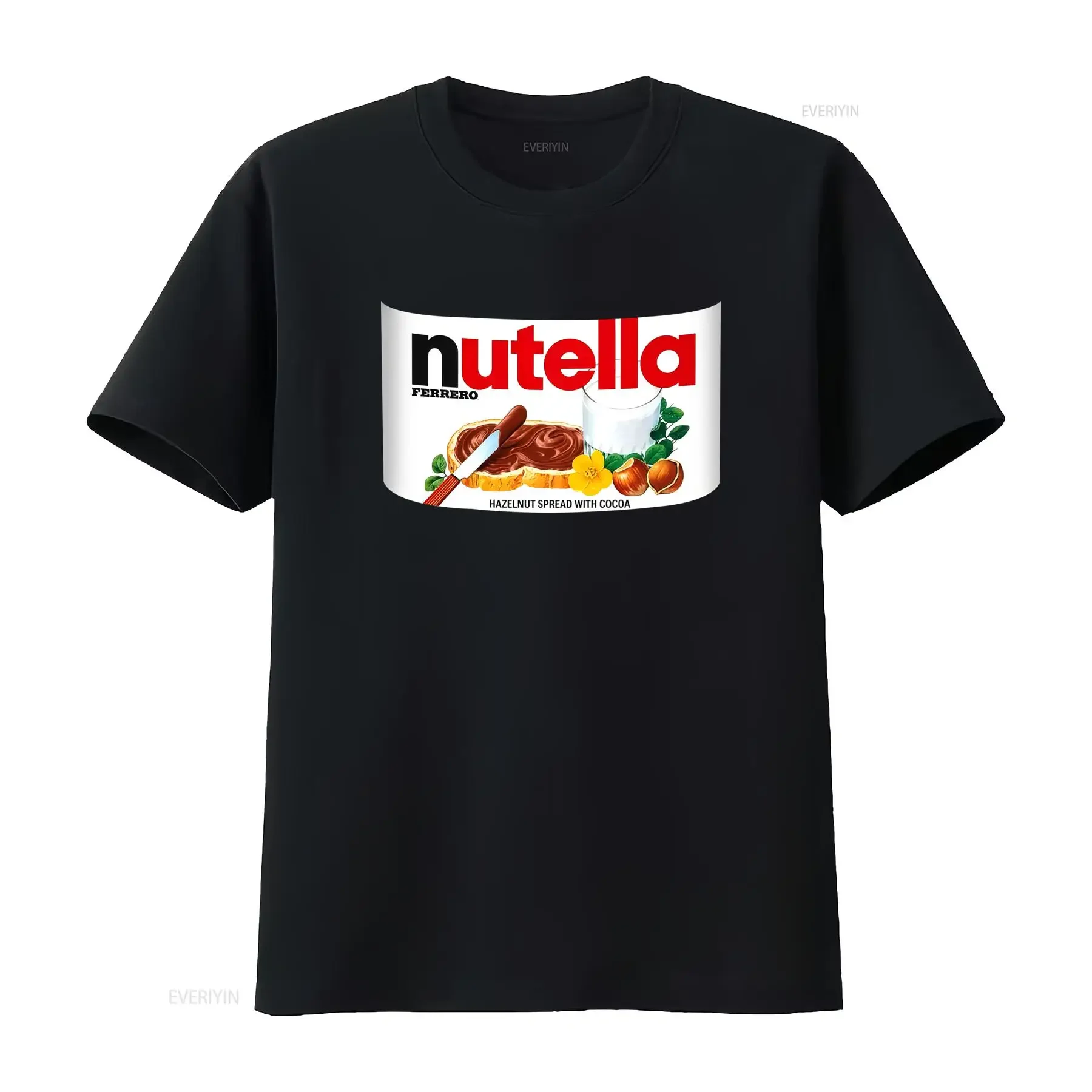 Camiseta divertida y genial con diseño de Nutella Love Food France, crema de avellanas con cacao, estilo vintage, ligeramente lavada, ropa de diseñador con estilo