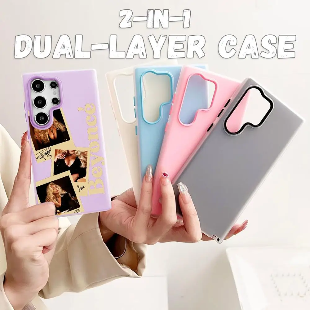 Singer Cool B-Beyonce Phone Case For Samsung Galaxy S25 S24 S23 Ultra Jelly Clear Case Soft TPU 2-in-1 Shockproof Cover