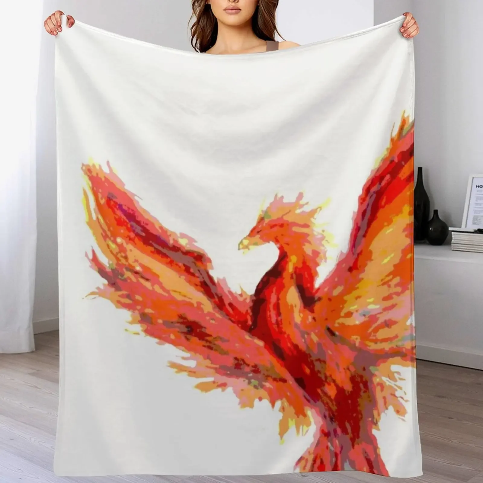 

Posterized phoenix Throw Blanket Thermal Hairy Cute Plaid Cute Blankets