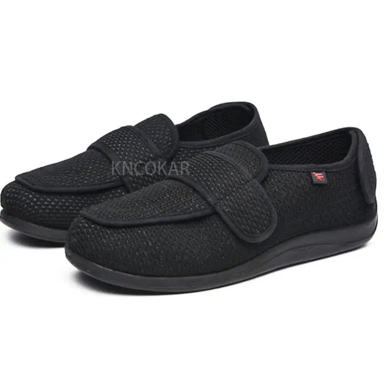 Spring Autumn Breathable  Opened Front And Rear Widened Cloth Soft Comfortable Soles Healthy Diabetes Fat Shoes