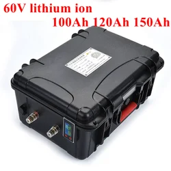 60V 100Ah 120Ah 150Ah li-ion Lithium battery for Solar System backup power RV EV inverter food truck tricycle + 10A charger