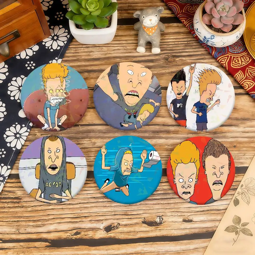 Cartoon B-Beavis und B-ButtHeadS Anstecknadeln, weiche Button-Pins, leuchtend bedruckte Ikonen, Geschenk für Freunde, Anstecknadel für Kragen, Reversnadel aus Metall