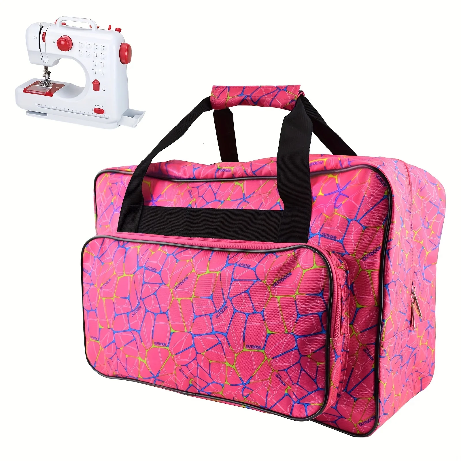 Sewing Machine Carrying Case,Universal Canvas Carry Tote Bag,Portable Padded Storage Dust Cover with Pockets for Sewing Machine