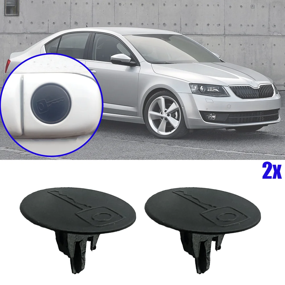 2Pcs For Skoda Octavia A4 Mk1 A5 Mk2 Rapid I Yeti Auto Door Handle Rear Trunk Key Hole Cap Plug Clip Dustproof Rustproof