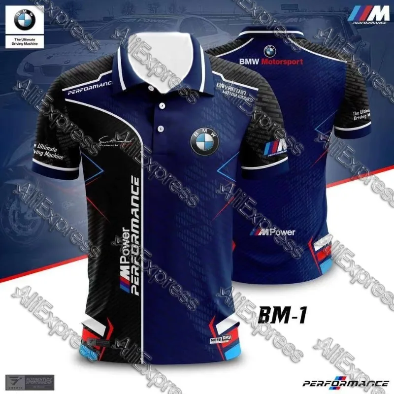 

2025 New F1 Racing Suit BMW Racing Jersey Summer Men&Women 3D Printed quick drying breathable Short Sleeve motorcycle Polo Shirt