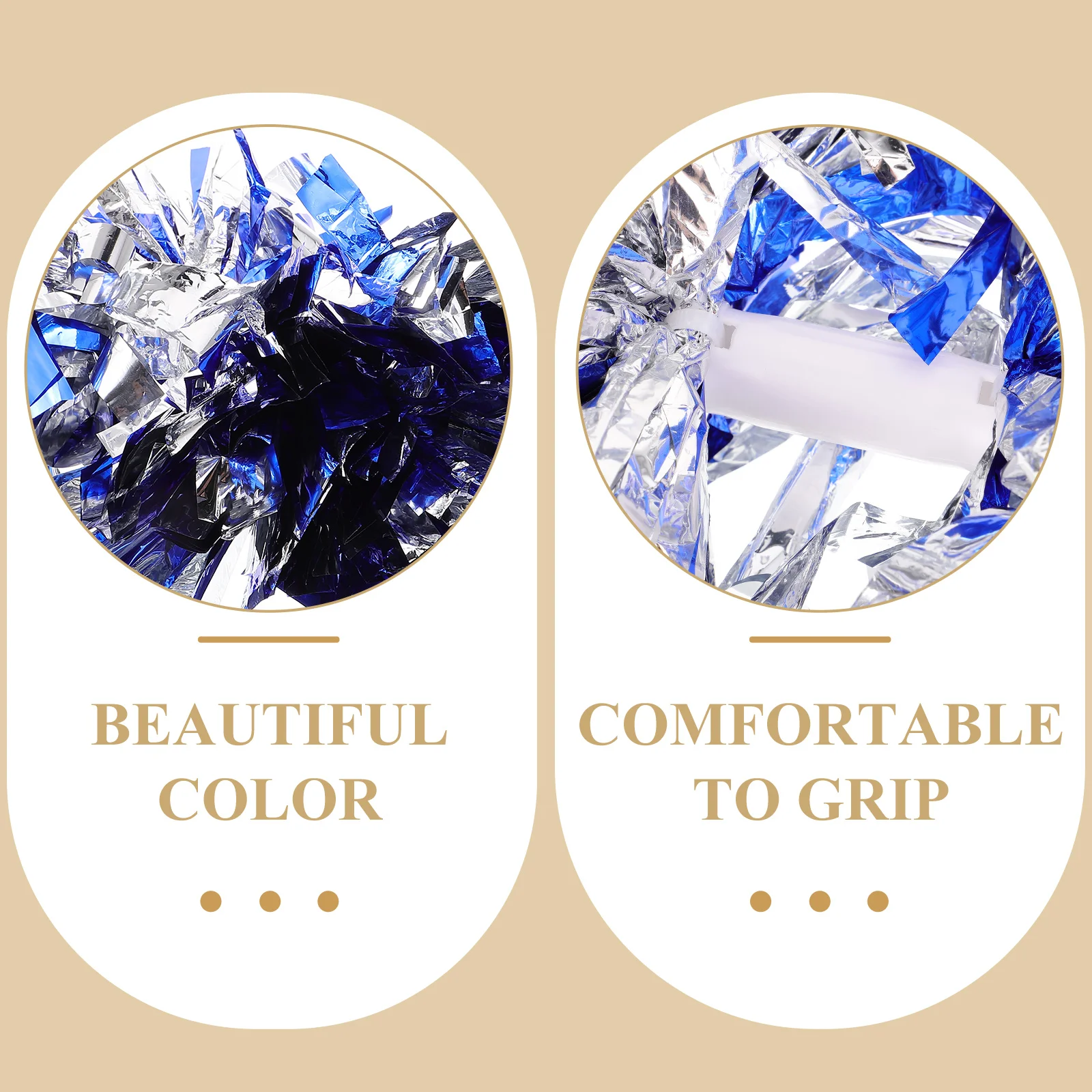 

Reusable Metallic Foil Cheerleading Pompoms Cheering Hand Flowers For Sports Dance Competitions Accessories