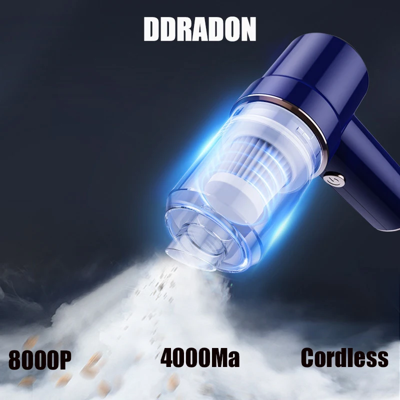 

DDRADON 8000Pa Wireless Car Vacuum Cleaner & Air Duster Cordless Handheld Auto Vacuum Home & Car Dual Use Mini Vacuum Cleaner