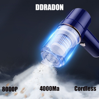 DDRADON 8000Pa Wireless Car Vacuum Cleaner & Air Duster Cordless Handheld Auto Vacuum Home & Car Dual Use Mini Vacuum Cleaner