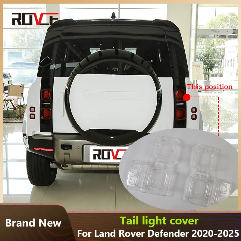 

ROVCE For Land Rover Defender 90 110 2020-2024 Car Tail Light Cover Brake Light Wide Indicator Cover Rear Lamp Hoods