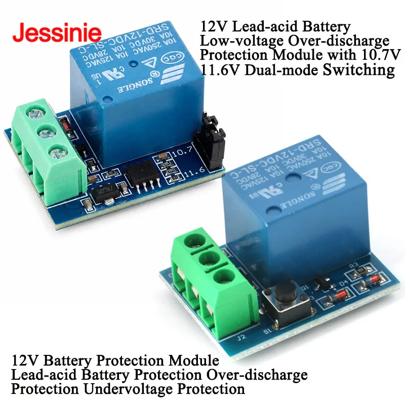 12V Battery Protection Module Lead-acid Battery Protection Board Over-discharge Low Voltage Protection 10.7V 11.6V Dual-mode Swi