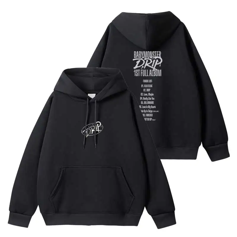BABYMONSTER DRIP Hoodies Kpop Fashion Women Men Autumn Loose