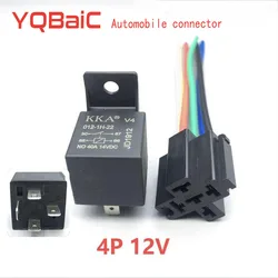 Waterproof Automotive Relay 12V 24V 4PIN 5Pin 40A Car Relay with Black Red Copper Terminal Auto Relay Socket SPDT Harness Cable