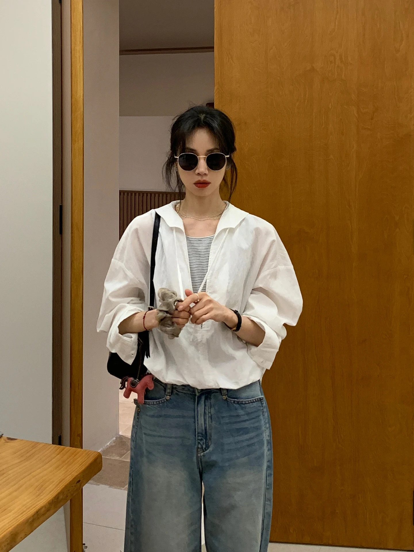 

Женская рубашка BRIVIN с завязками, имитация двухслойности, новая весенняя коллекция, высококачественная модная омолаживающая свободная стильная блузка в корейском стиле