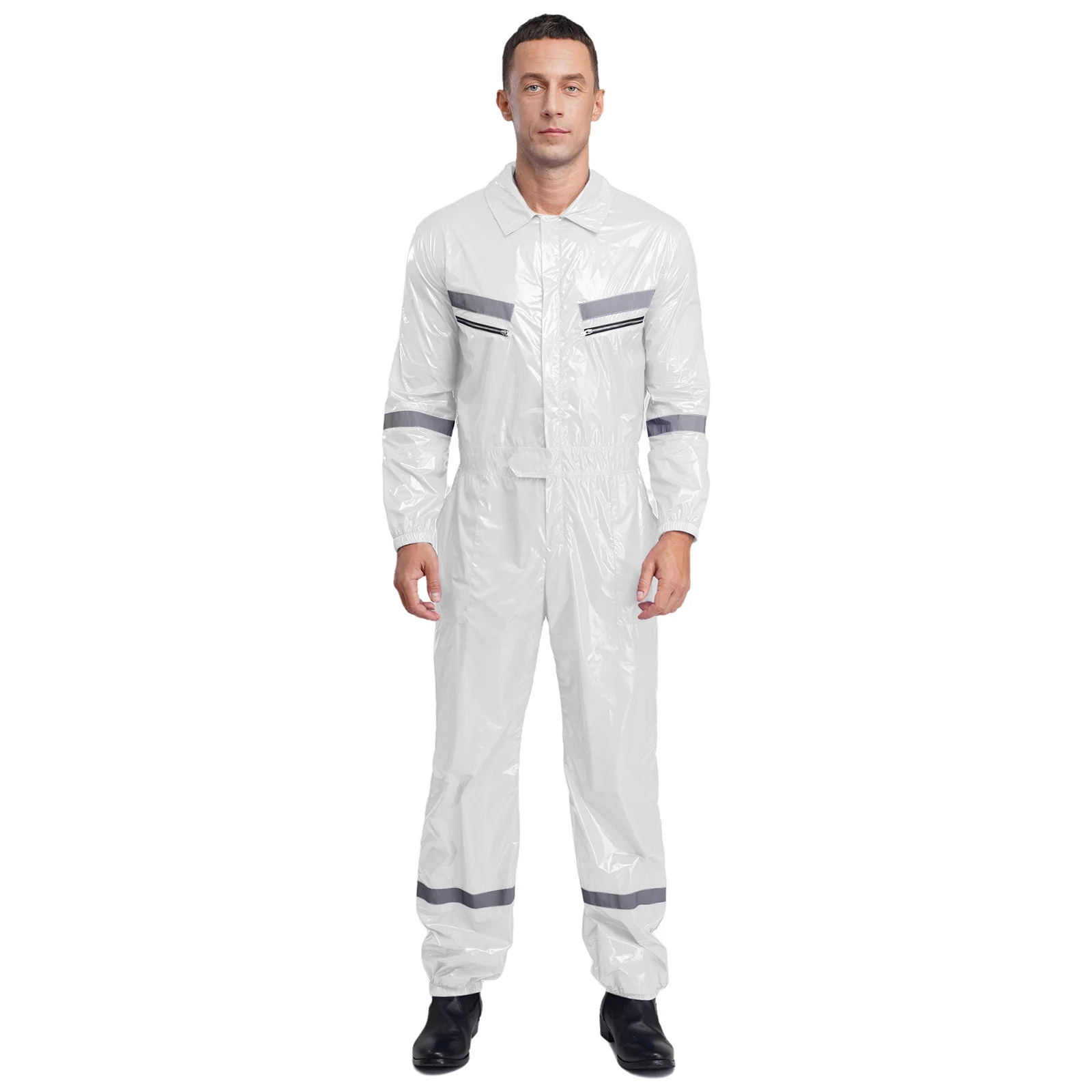 

Мужской модный блестящий цельный рабочий комбинезон с длинными рукавами и длинными брюками, комбинезон для распыления краски, ремонта автомобилей, чистая рабочая одежда