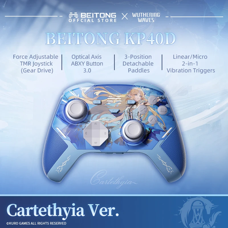 BEITONG Wuthering Waves - Cartethyia Ver KP40D Elite Controller Hall/Micro Vibration Déclencheur Force Réglable TMR Joystick