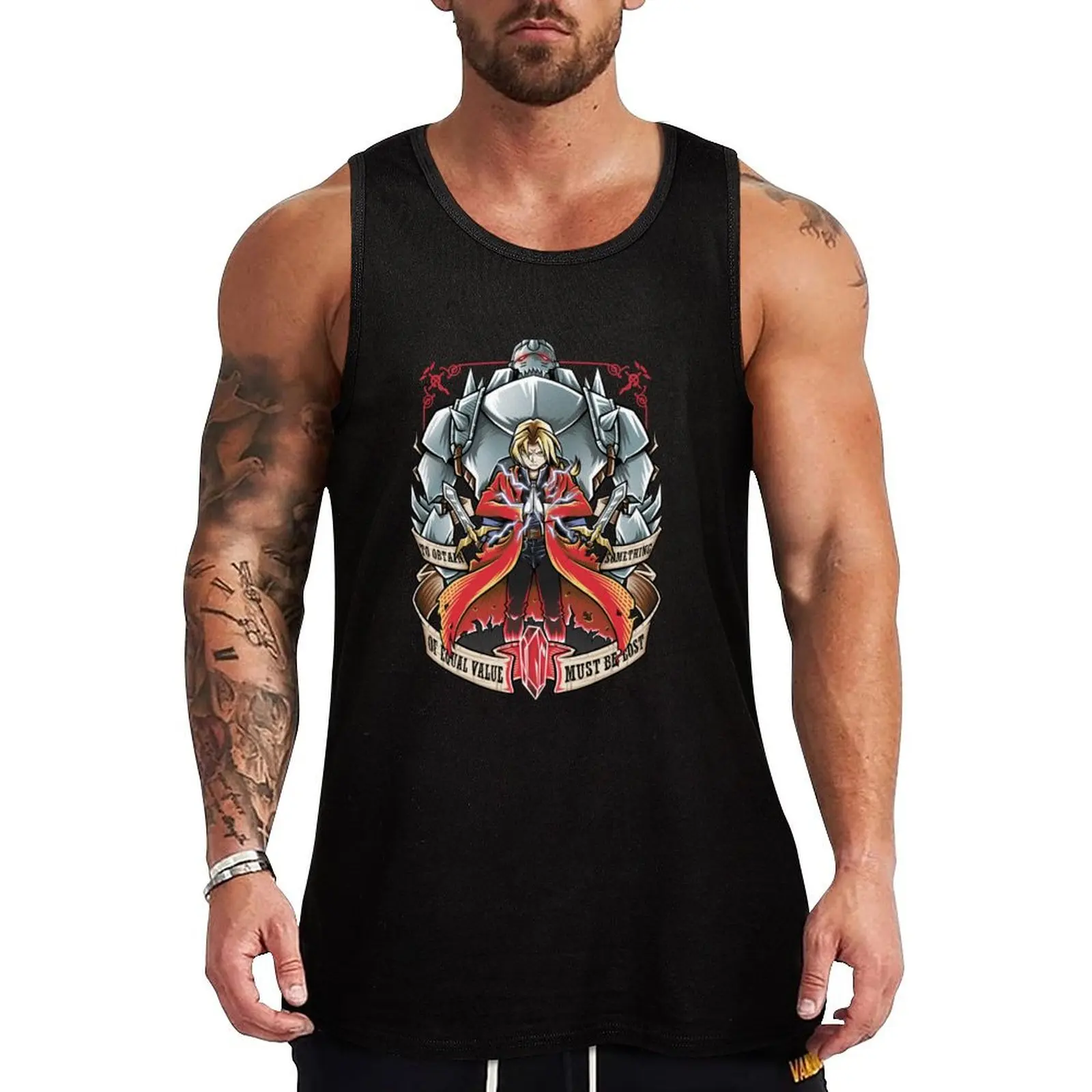 

Brotherhood Full Metal Alchemist Tank Top t-shirt for man Men's t-shirt Men's sleeveless t-shirt gym man