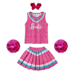 Disfraz de Barbie para niños, falda Kawaii de animación de dibujos animados, disfraz de animadora para Halloween, regalo para niños