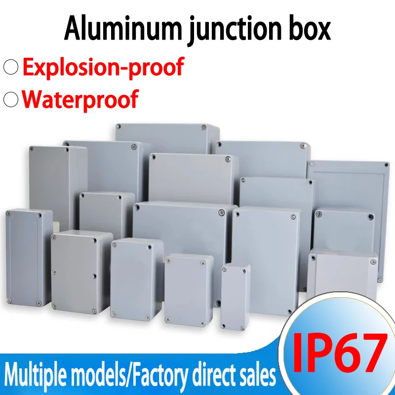 Outdoor IP67 Waterproof Cast Aluminum Junction Box Explosion-Proof Electronic Project Enclosure Case for Industry
