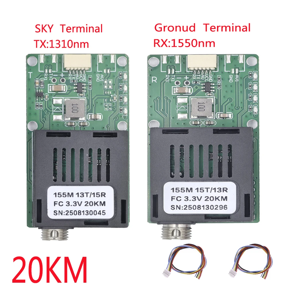 

Преобразователь TTL в оптоволоконный одномодовый одноволоконный FC/UPC TX/RX 1-канальный видео UART TTL SBUS в оптоволоконный контроллер 5,5 В-26 В