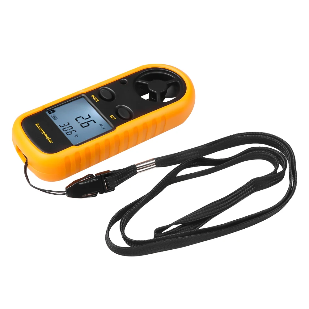 KEBETEME Anemometer Digital Hand-held Wind Speed Gauge Meter Thermo Anemometer Infrared Thermometer With LCD Backlight Display