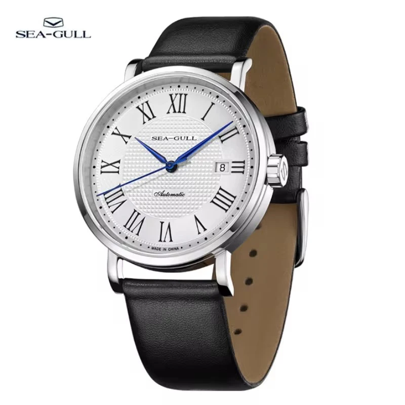 Seagull Business Mechanical Watch Men Sapphire Luxury Leather Wristwatch 50m Waterproof Automatic ST2130 Reloj Hombre 6163