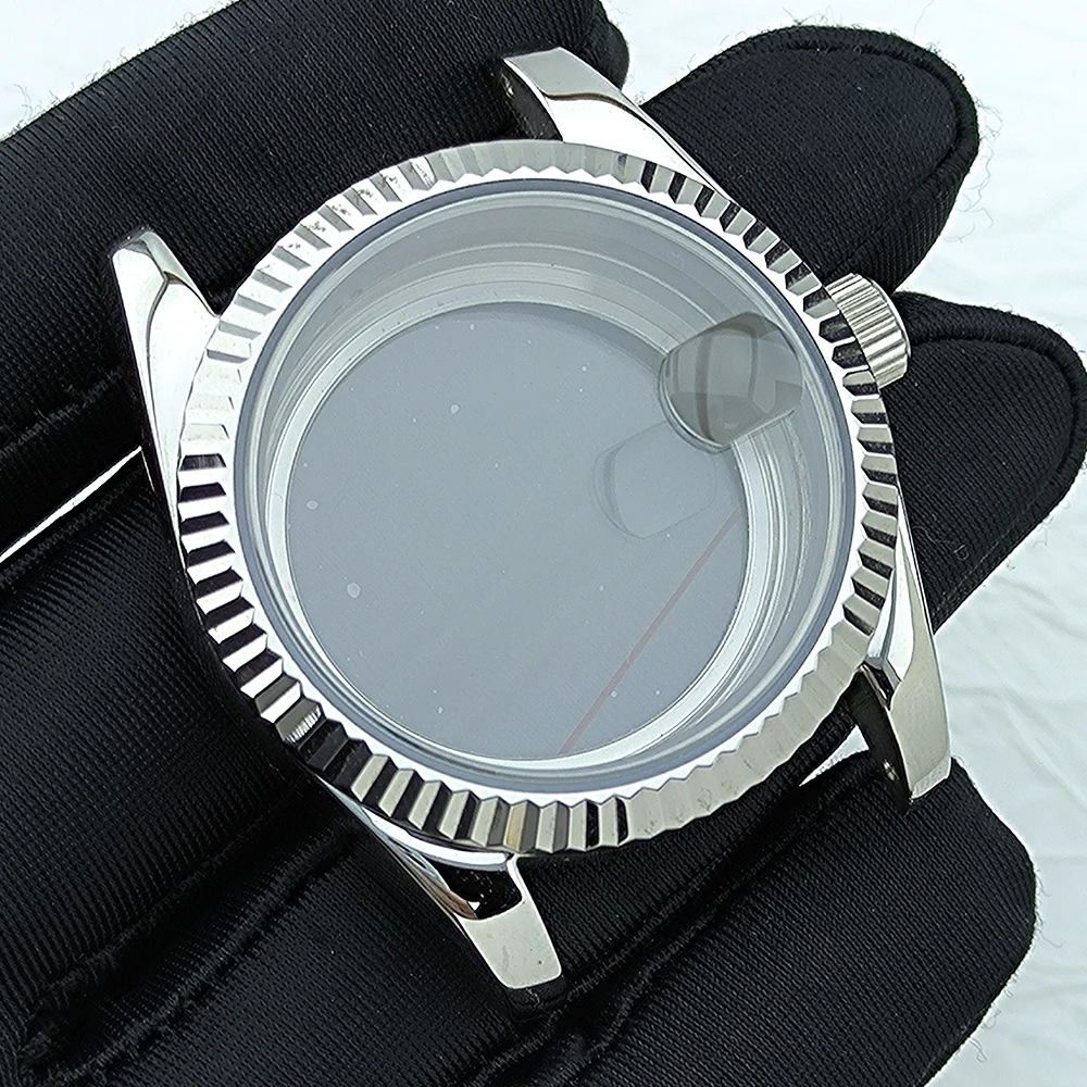 36mm/39mm NH35 case stainless steel men's watch sapphire glass magnifying glass suitable for NH35 movement accessories