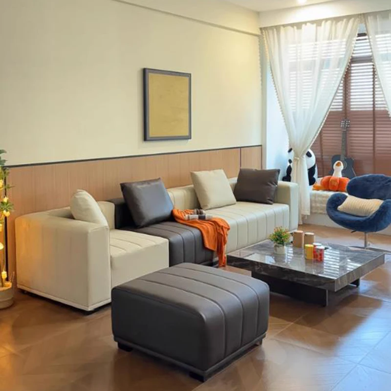 Sofa Kulit Lantai Ruang Tamu, Sofa Mewah, Kursi Santai, Sofa Sudut, Pouf, Sofa Ruang Tamu, Sofa Santai Kamar Tidur, Divano, Furnitur Postmodern