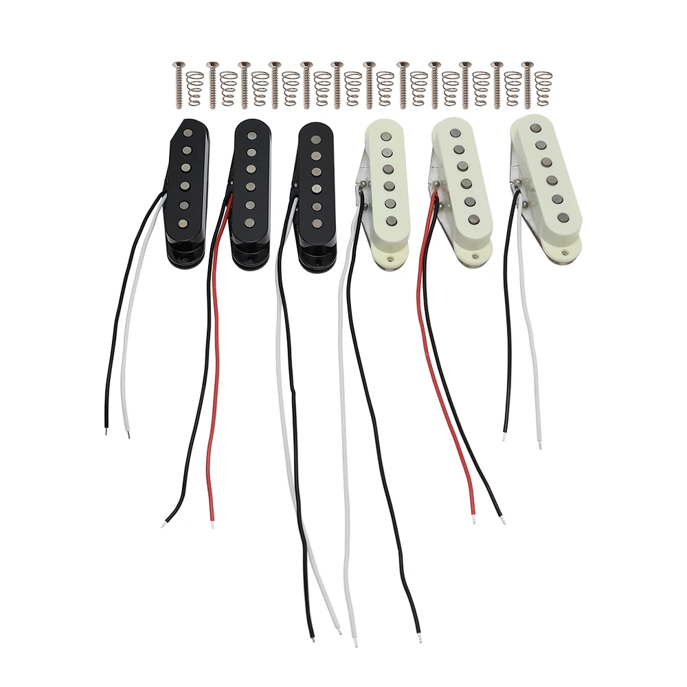 

1set/3PCS Vintage Alnico 5 Single Coil Pickup Electric Guitar Pickups White 50/50/52mm for SSS Guitar Parts