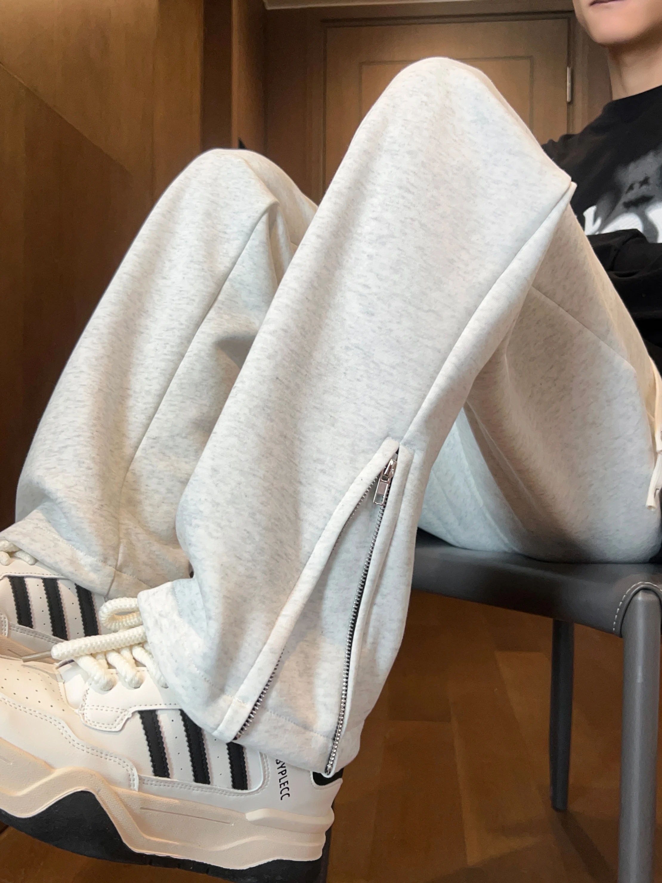 

Мужские спортивные брюки в стиле пэчворк в американском стиле, осень-зима, тяжелые прямые свободные широкие брюки, дышащие, удобные...