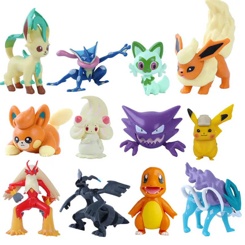 Neue 4-9 CM Pokemon Anime-Figur Pikachu Gengar Eevee Serie Mew Cartoon-Figur Taschenmonster Action-Modell Spielzeug Geschenke