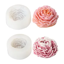 Peony Flower Silicone Soap Molds 3D Resin Candle Molds Flower Fondant Silicone Mold for Handmade Cake Decoration Cupcake Jelly C