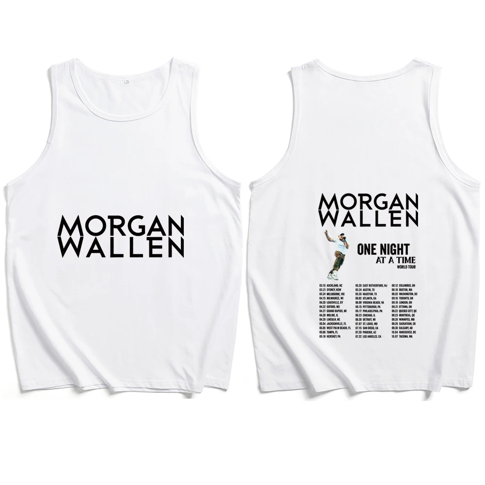 Morgan Wallen One Thing At A Time World Tour 2024 Tank Tops Vest Unisex Sleeveless Casual Summer T-shirt Music Fans Gift T-Shirt