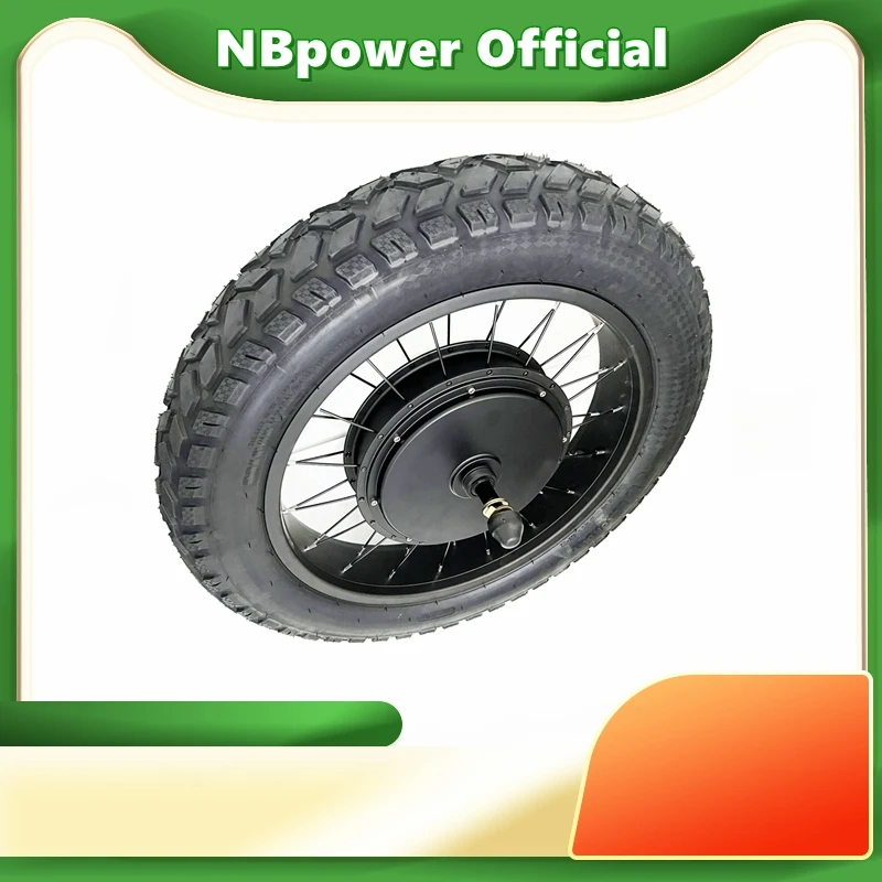 US Stock NBpower 20 x4.0 170mm/190mm 48-72V 2000w 3000w 5000w Fat Bike Brushless Hub Motor wheel con pneumatico forte di alta qualità