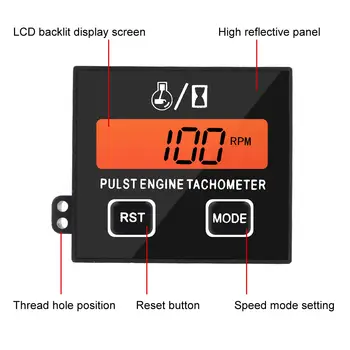 Voděodolný vyměnitelný bateriový otáčkoměr digitální rychloměr otáčkoměr motorové pily indukční měřič hodin pro sekačku traktor 10 nejlepší prodej rychloměr traktoru - №9